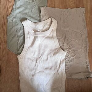 Bundle of Three Sleeveless Tops in Neutral Tones